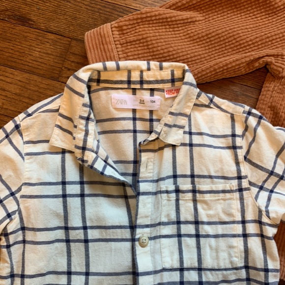 3 Zara button downs, size 3-4 - Picture 3 of 4